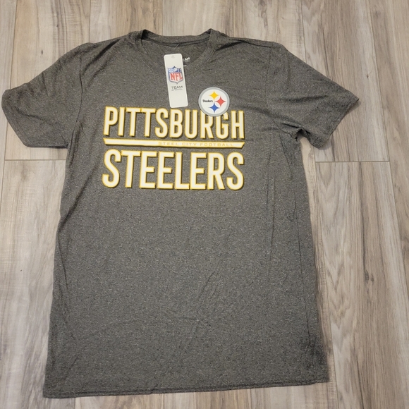 Pittsburgh Steelers Shirt Adult Meduim‎ Gray  NFL Team Apparel Short Sleeve Tee - Picture 1 of 9